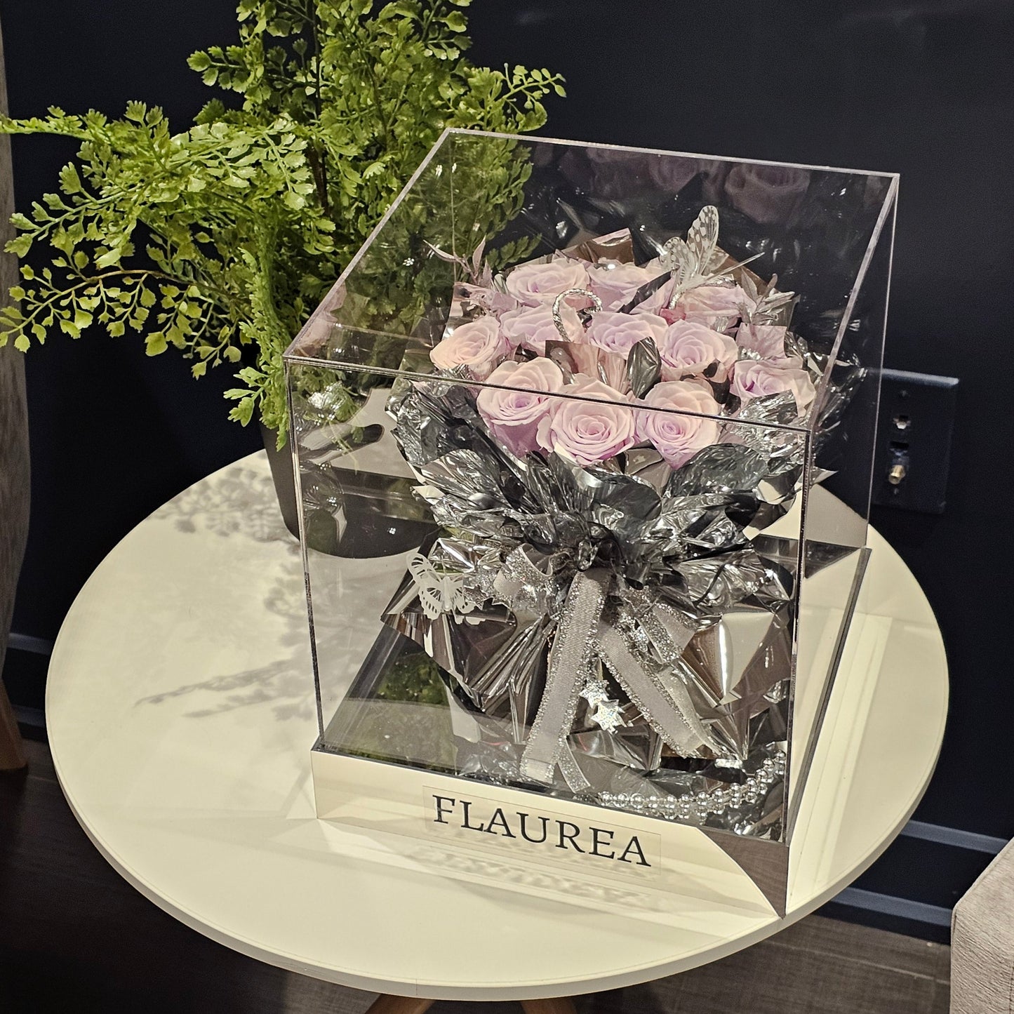 Flaurea Glistening Rose & Silver Display