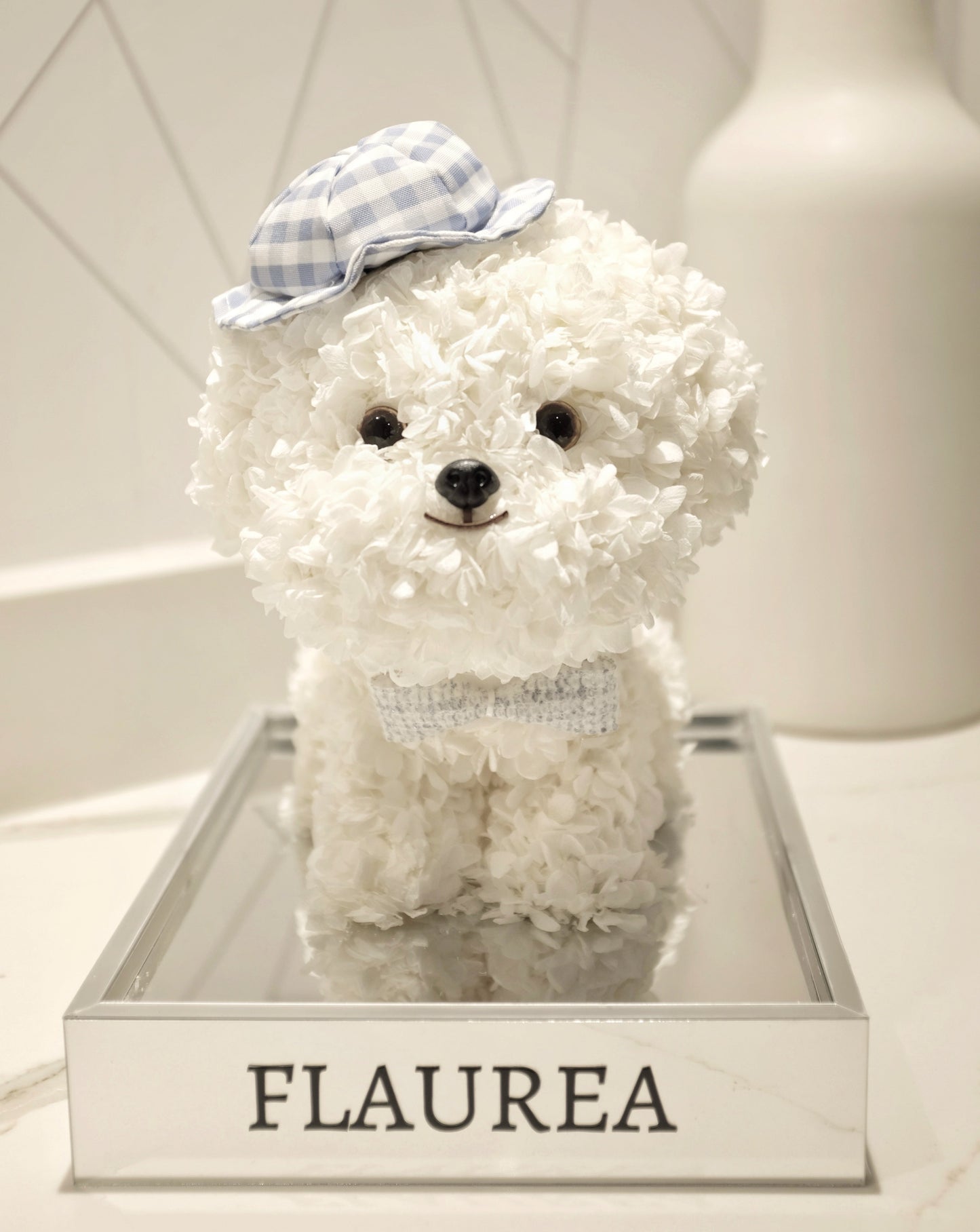 Flaurea Preserved Flower Floral Puppy - Blue Hat