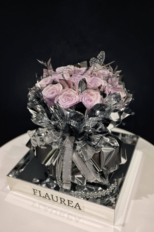 Flaurea Glistening Rose & Silver Display
