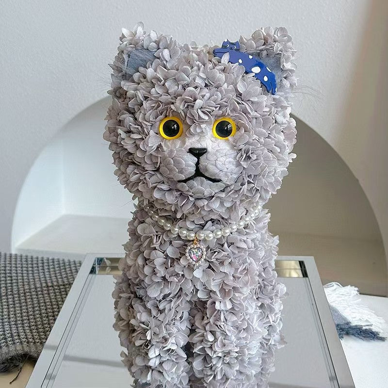 Flaurea Eternal Flower Floral Cat - Grey