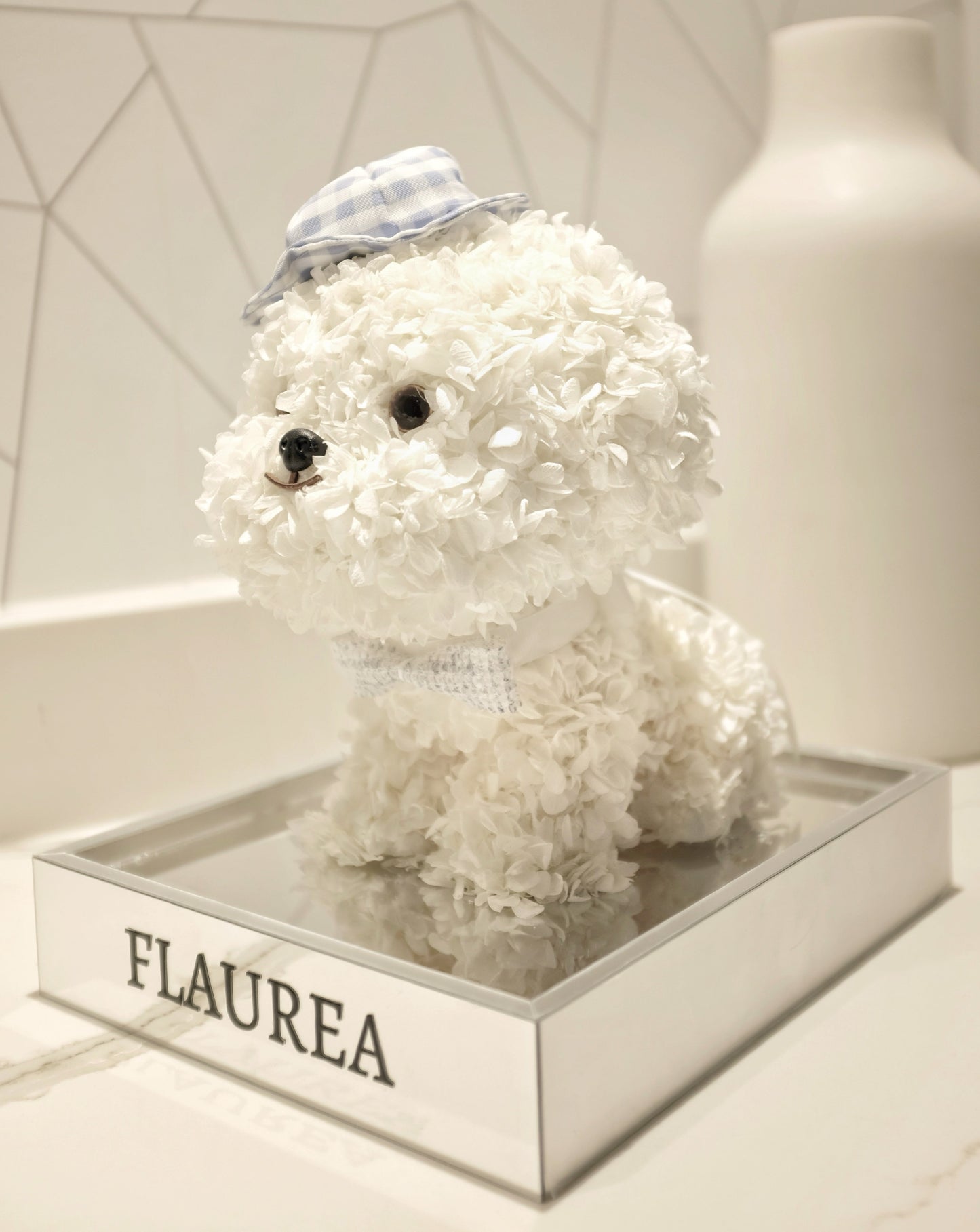 Flaurea Preserved Flower Floral Puppy - Blue Hat