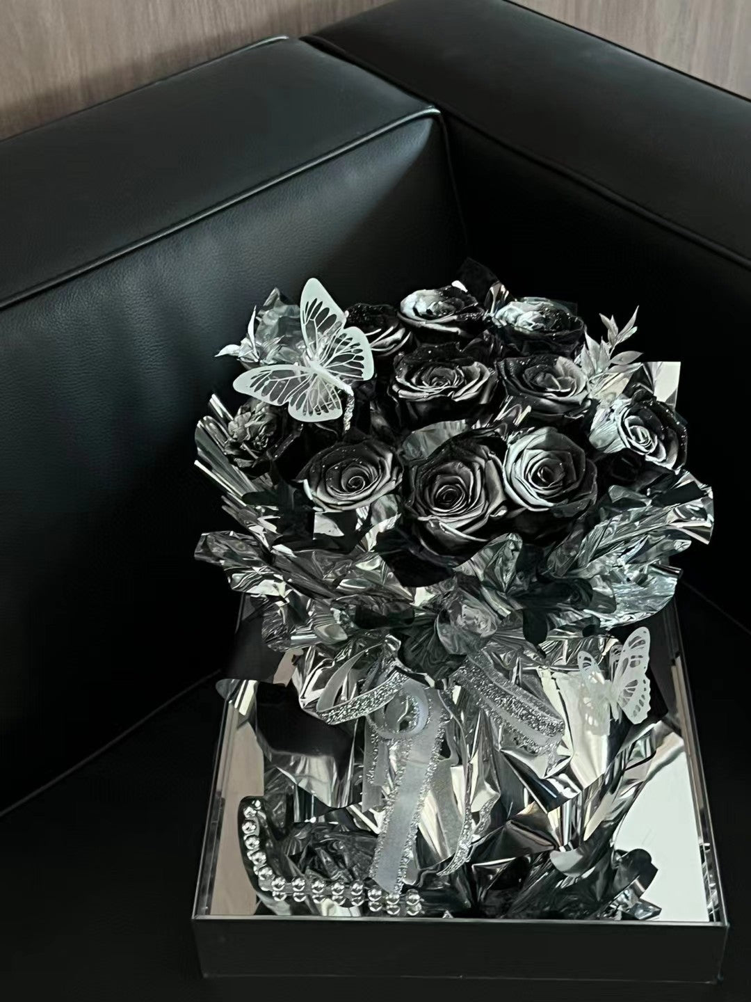 Flaurea Glistening Rose & Silver Display